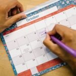 Calendar and planner on a work desk